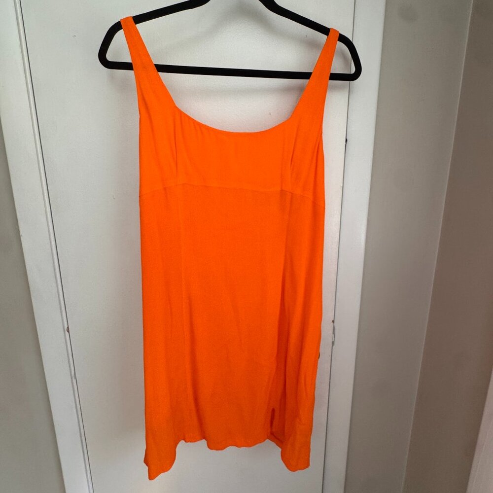 Fab'rik Orange Sleeveless Mini Dress Bright Summer Dress Size L NWT